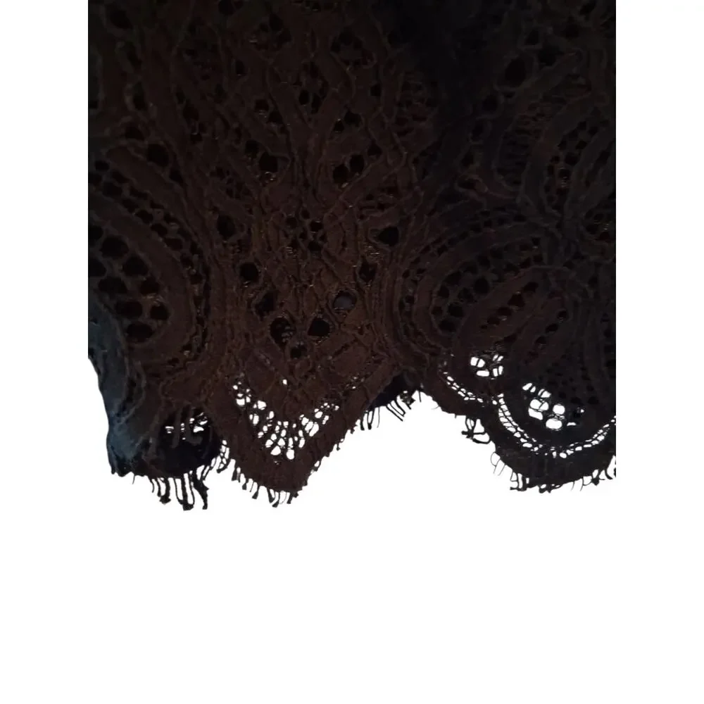 Zara Black Lace Long-Sleeve Crop Top - Picture 5 of 8